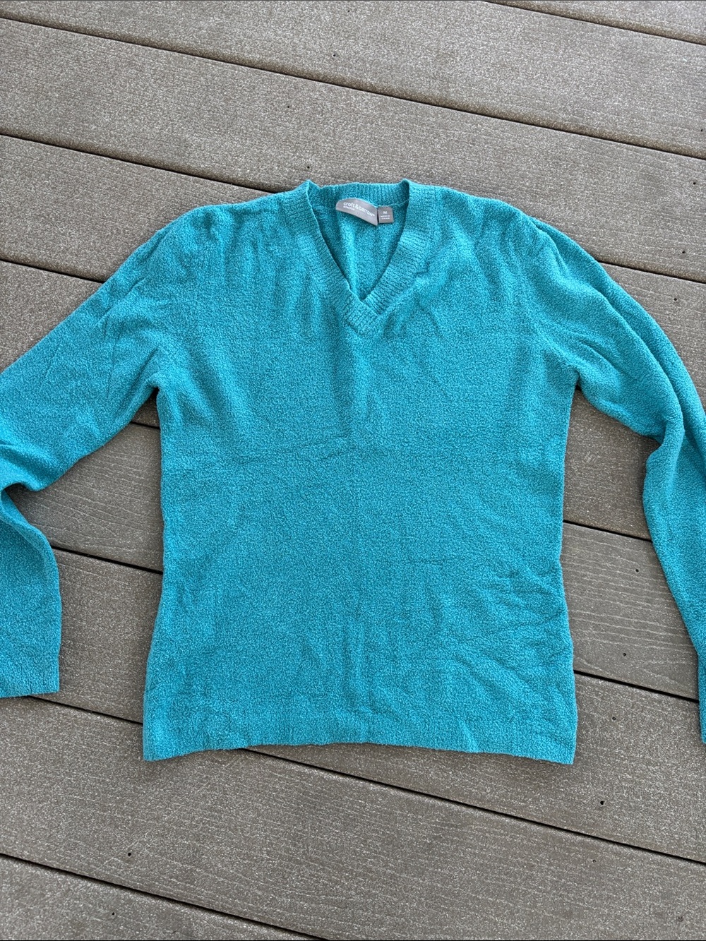 croft & barrow Woman’s V-Neck Sweater in Turquoise